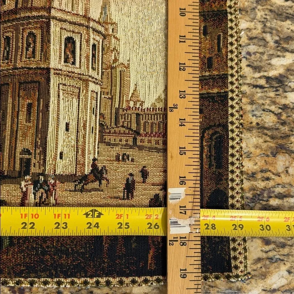 Old Moscow Russian Tapestry Wall Hanging Woven Textile 19.2 x 29.2